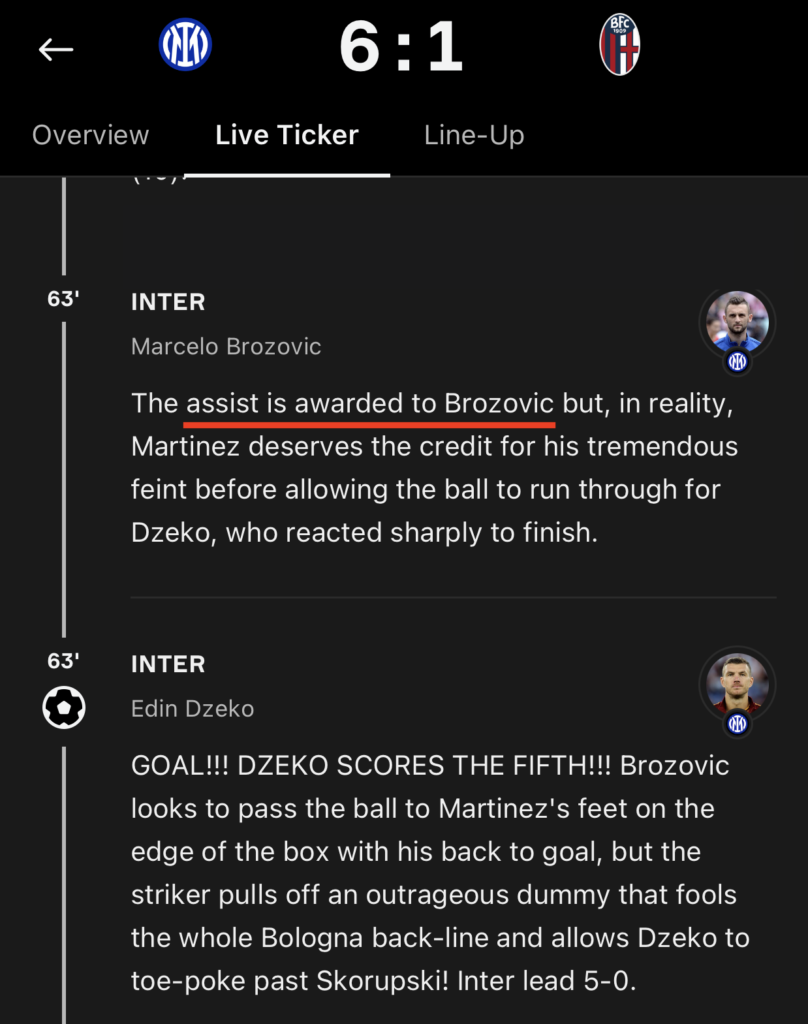 Inter Bologna Brozovic Assist Martinez Dummy